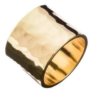 NEW EKLEXIC men's hammered wide ring in gold